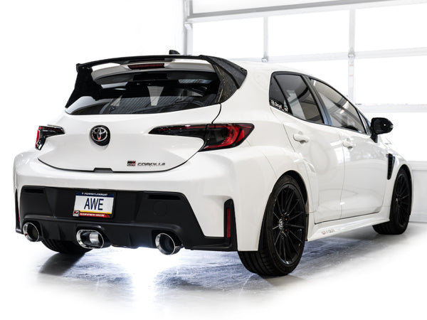 AWE 23-24 Toyota GR Corolla Track Edition Catback Exhaust - Chrome Sil ...